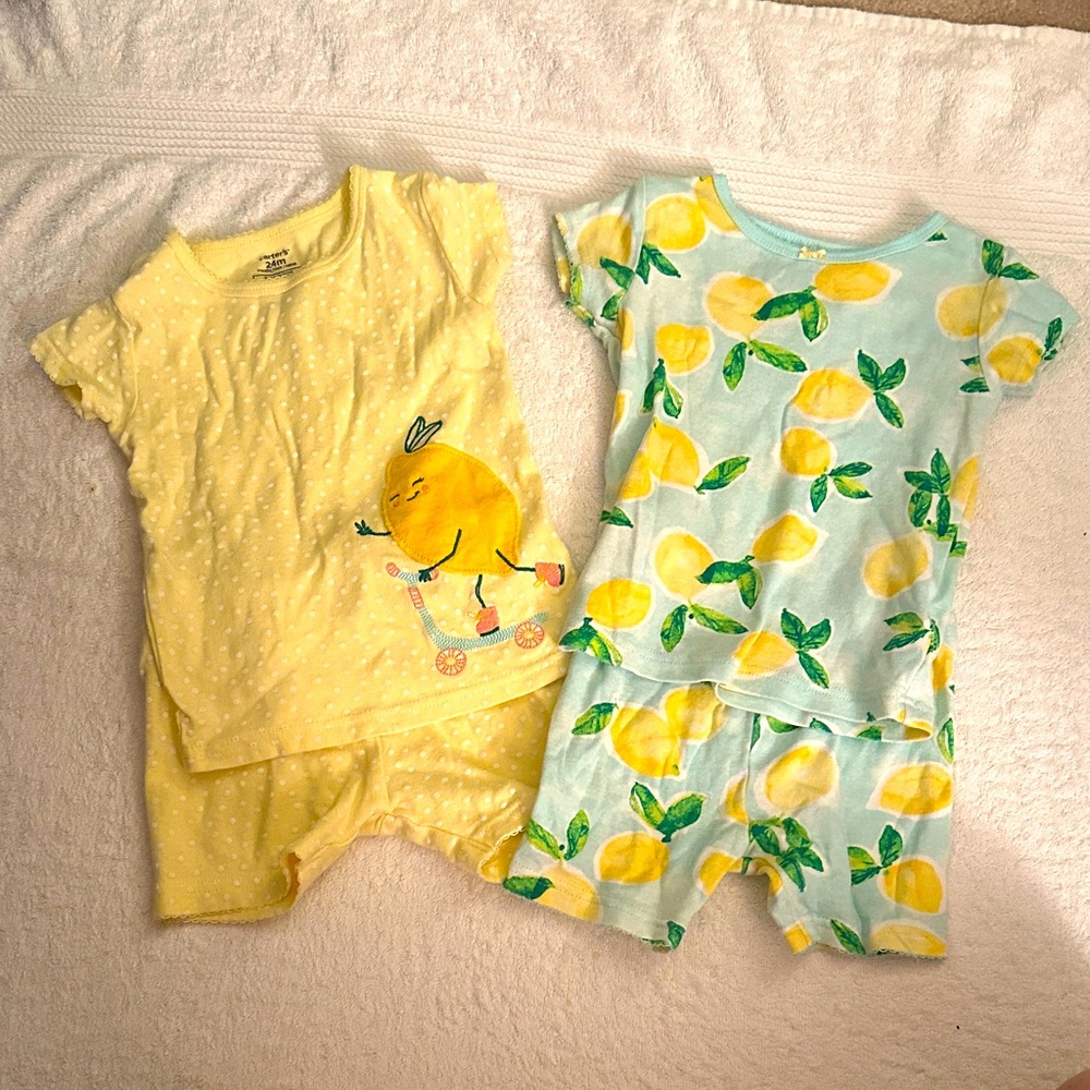 Lemon-Themed Kids Pajamas Set